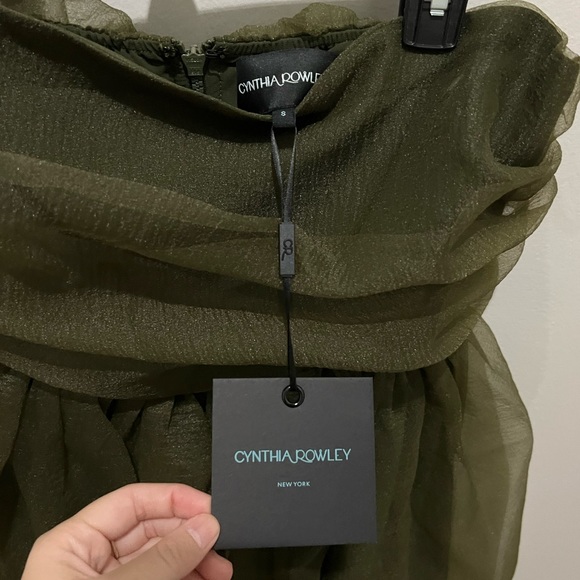 NWT Valeria Organza Dress - Olive Green - Picture 4 of 7